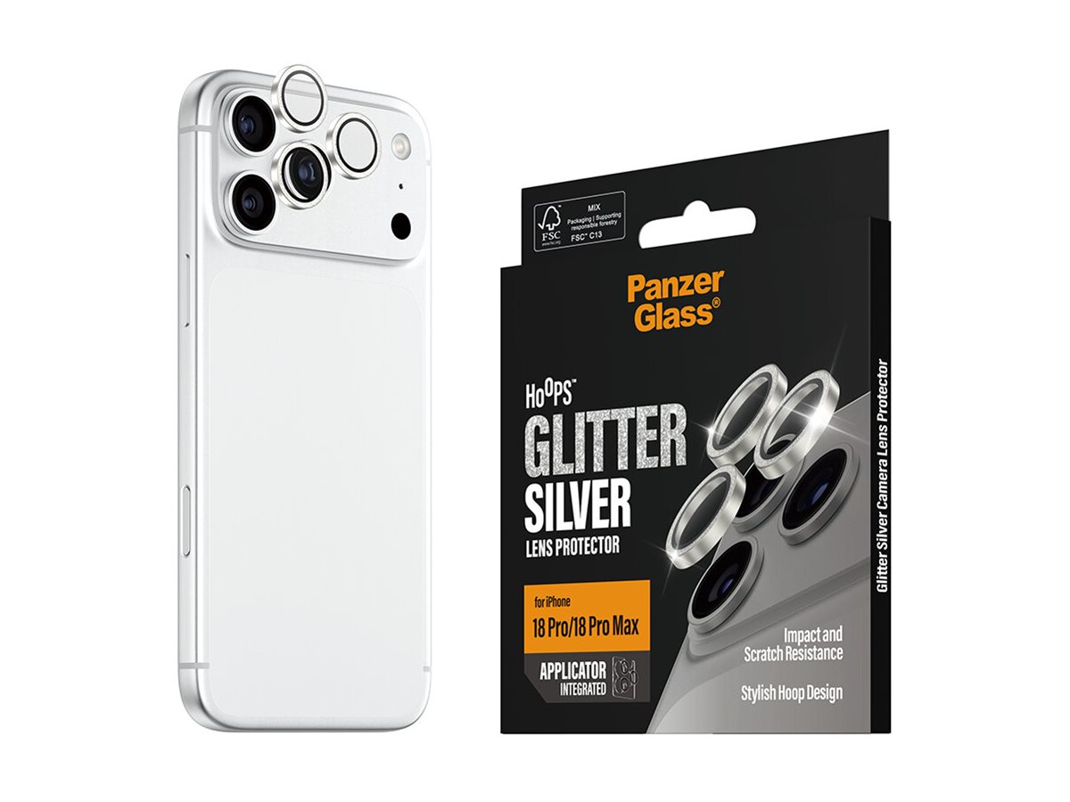 PanzerGlass � Hoops� Camera Lens Protector Glitter Silver iPhone 18 Pro | 18 Pro Max Protector de pantalla 1 pieza(s)