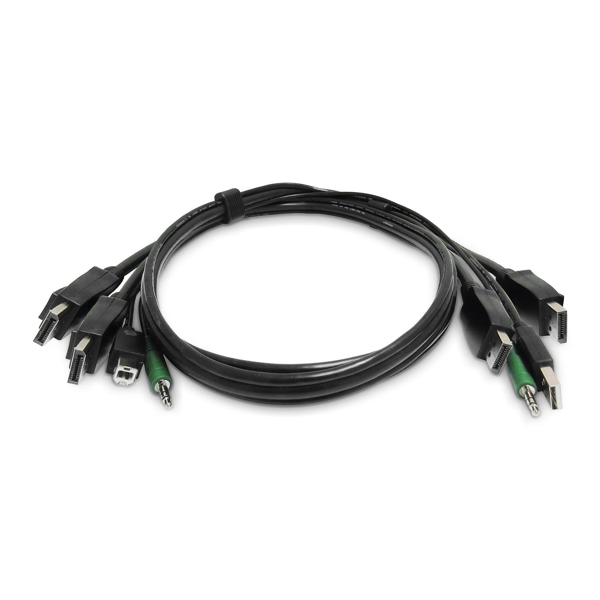 StarTech.com C�ble KVM Double DisplayPort de 1,8m, 2x USB A vers B, Audio 3,5mm, C�ble Combin� Universellement Compatible pour Switch KVM, Conforme TAA