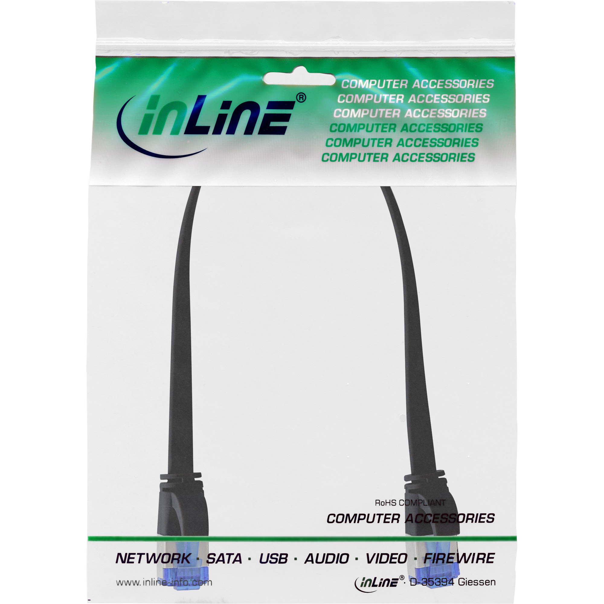 InLine 75713S c�ble de r�seau Noir 0,3 m Cat6a U/FTP (STP)