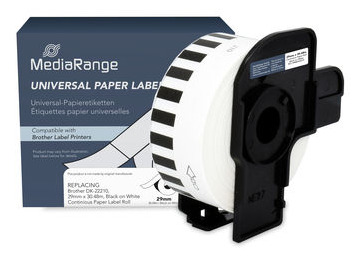 MediaRange MRBDK22210 �tiquette � imprimer Blanc Imprimante d�tiquette non-adh�sive