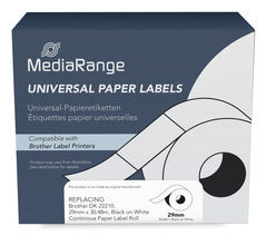 MediaRange MRBDK22210 �tiquette � imprimer Blanc Imprimante d�tiquette non-adh�sive