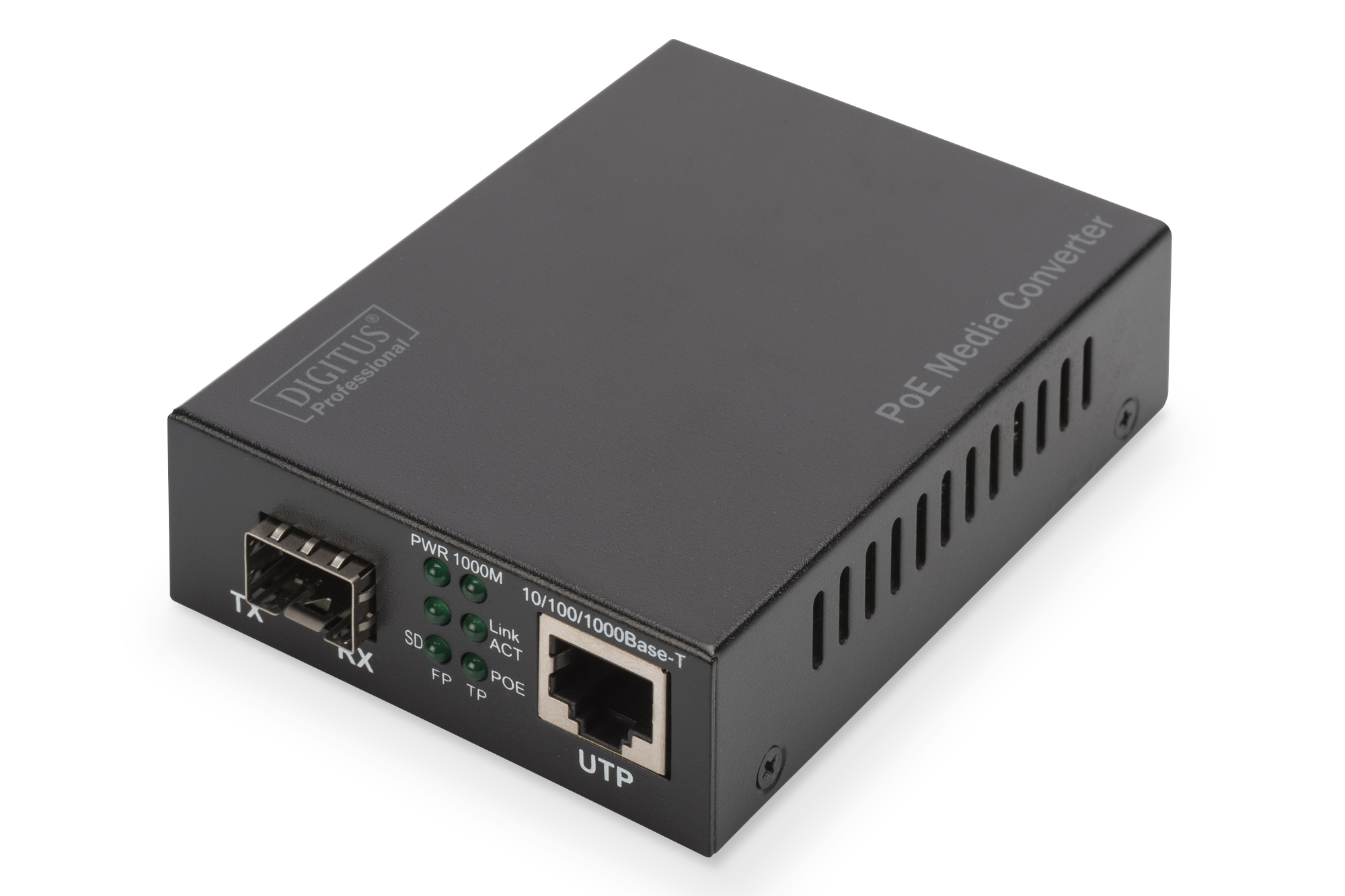 DIGITUS Gigabit PoE Medienkonverter, RJ45 / SFP, PSE