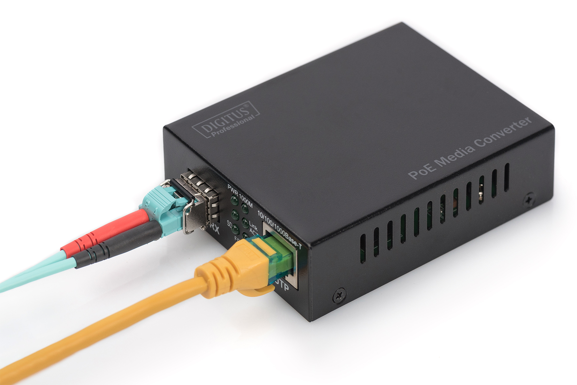 DIGITUS Gigabit PoE Medienkonverter, RJ45 / SFP, PSE