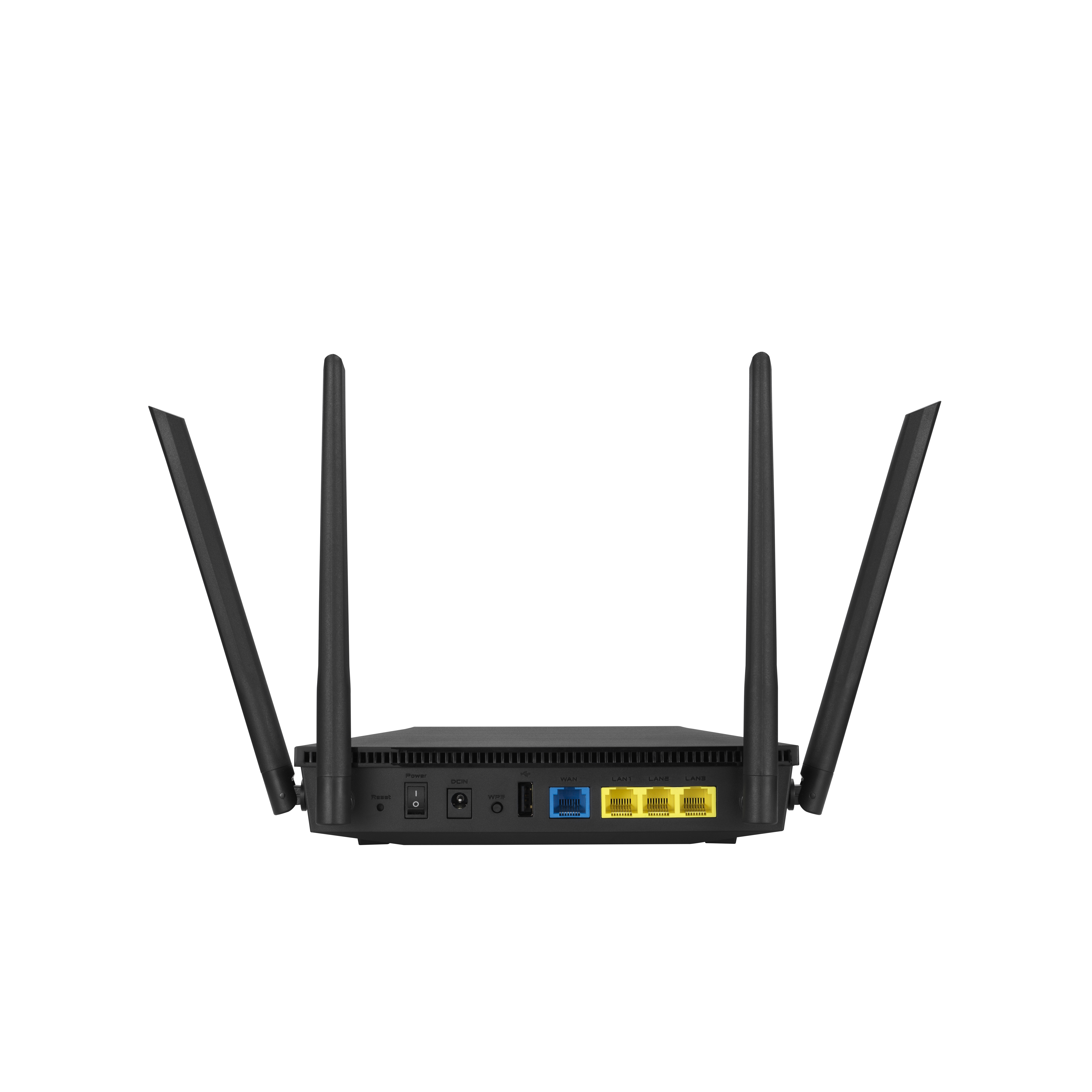 ASUS RT-AX1800U - Wi-Fi 6 (802.11ax) - Dual-Band (2,4 GHz/5 GHz) - Eingebauter Ethernet-Anschluss - Schwarz - Tabletop-Router