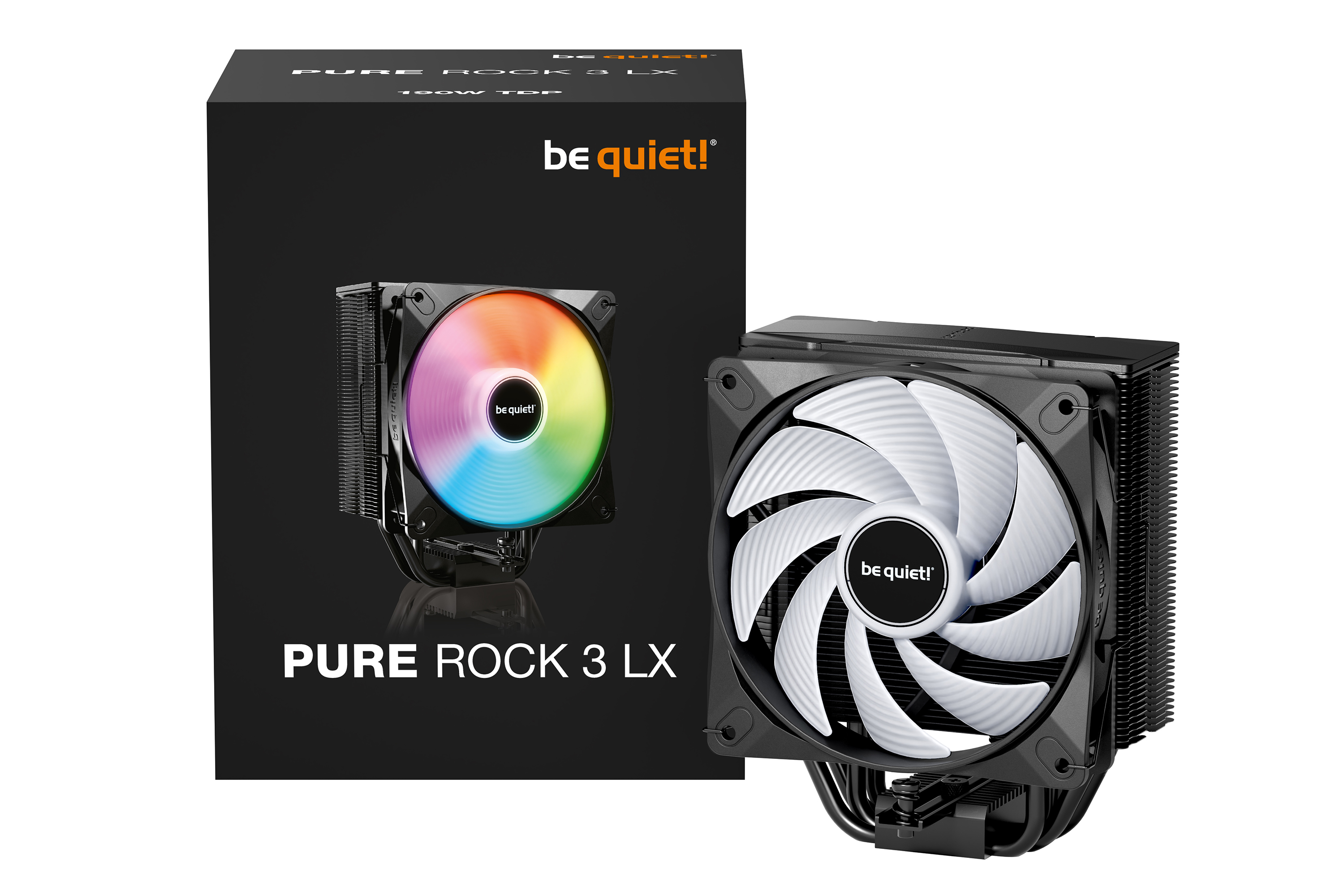 Be Quiet! Pure Rock 3 LX ARGB CPU K�hler f�r Intel und AMD schwarz