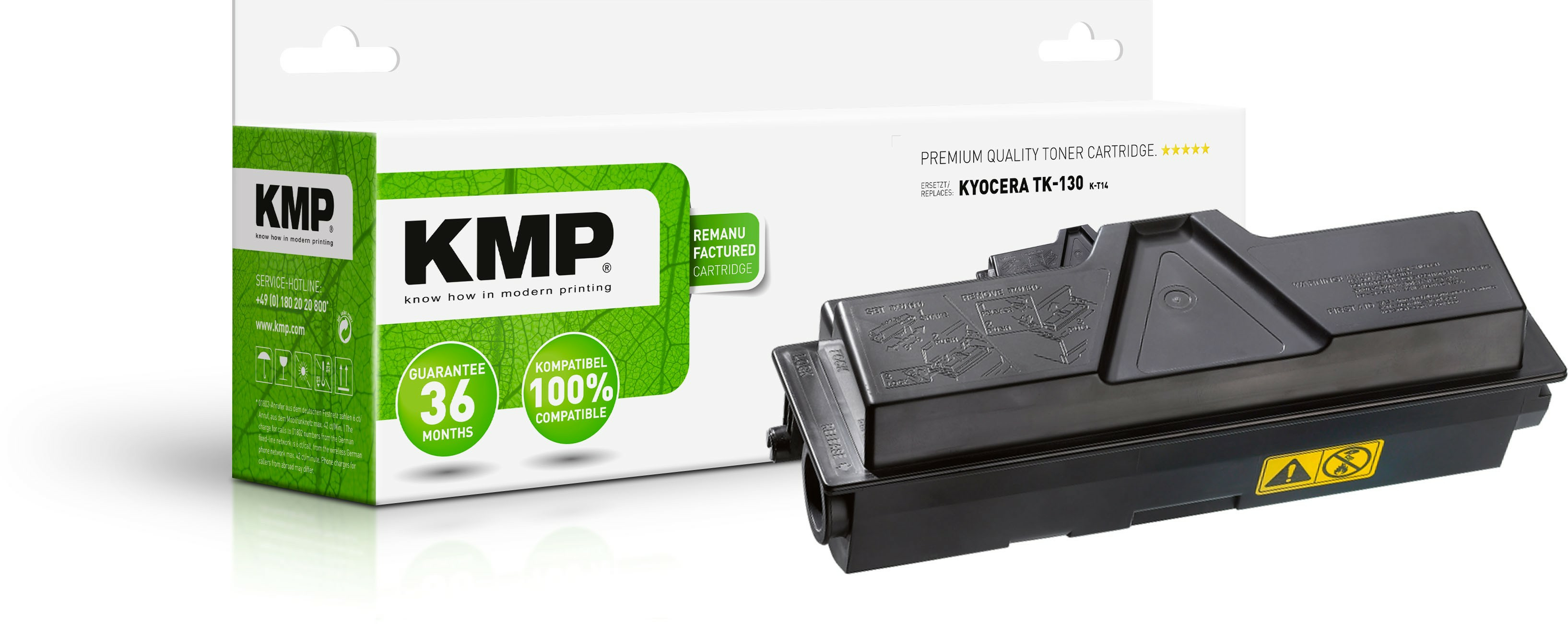 KMP K-T14 - Schwarz - kompatibel - Tonerpatrone (Alternative zu: Kyocera TK-130)