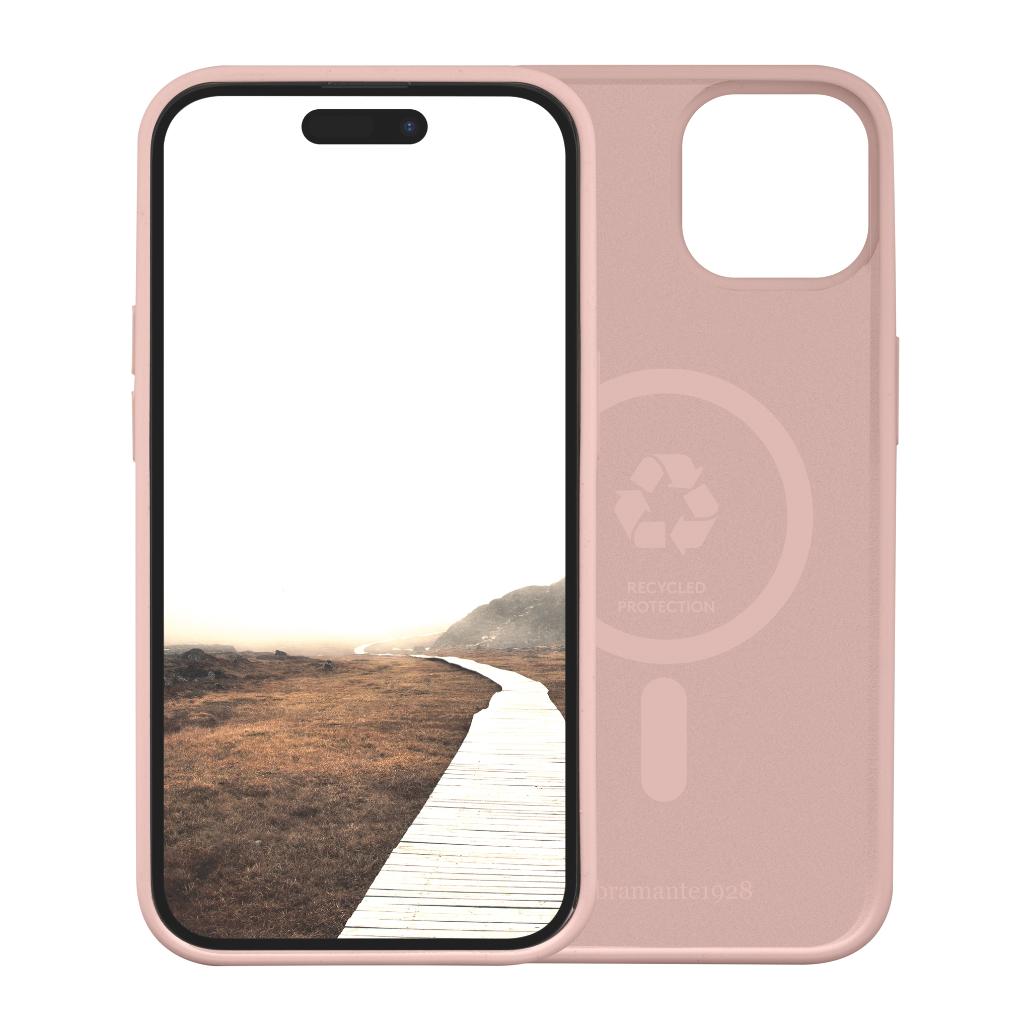 dbramante1928 Monaco Silkon Case mit MagSafe f�r iPhone 15 pink sand
