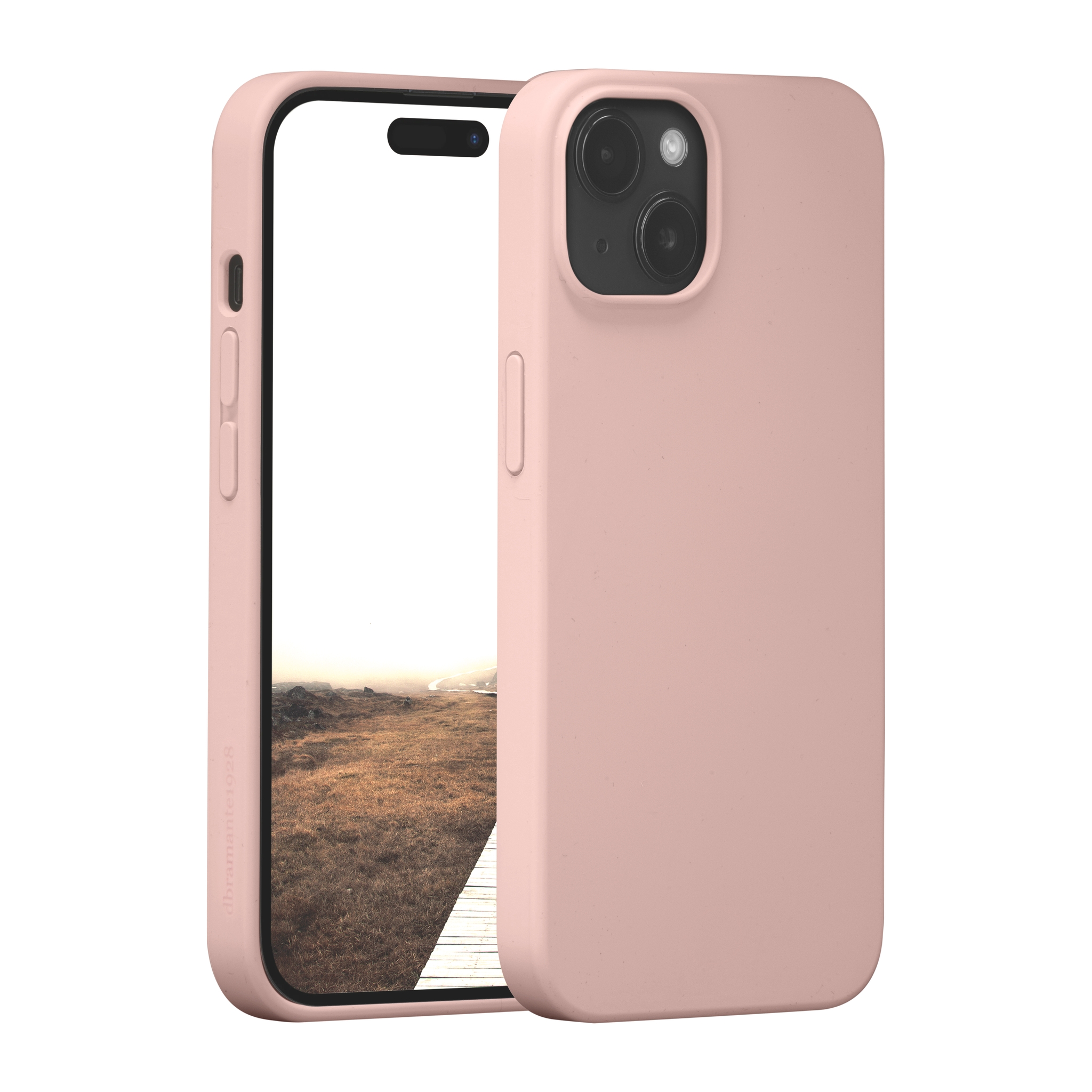 dbramante1928 Monaco Silkon Case mit MagSafe f�r iPhone 15 pink sand