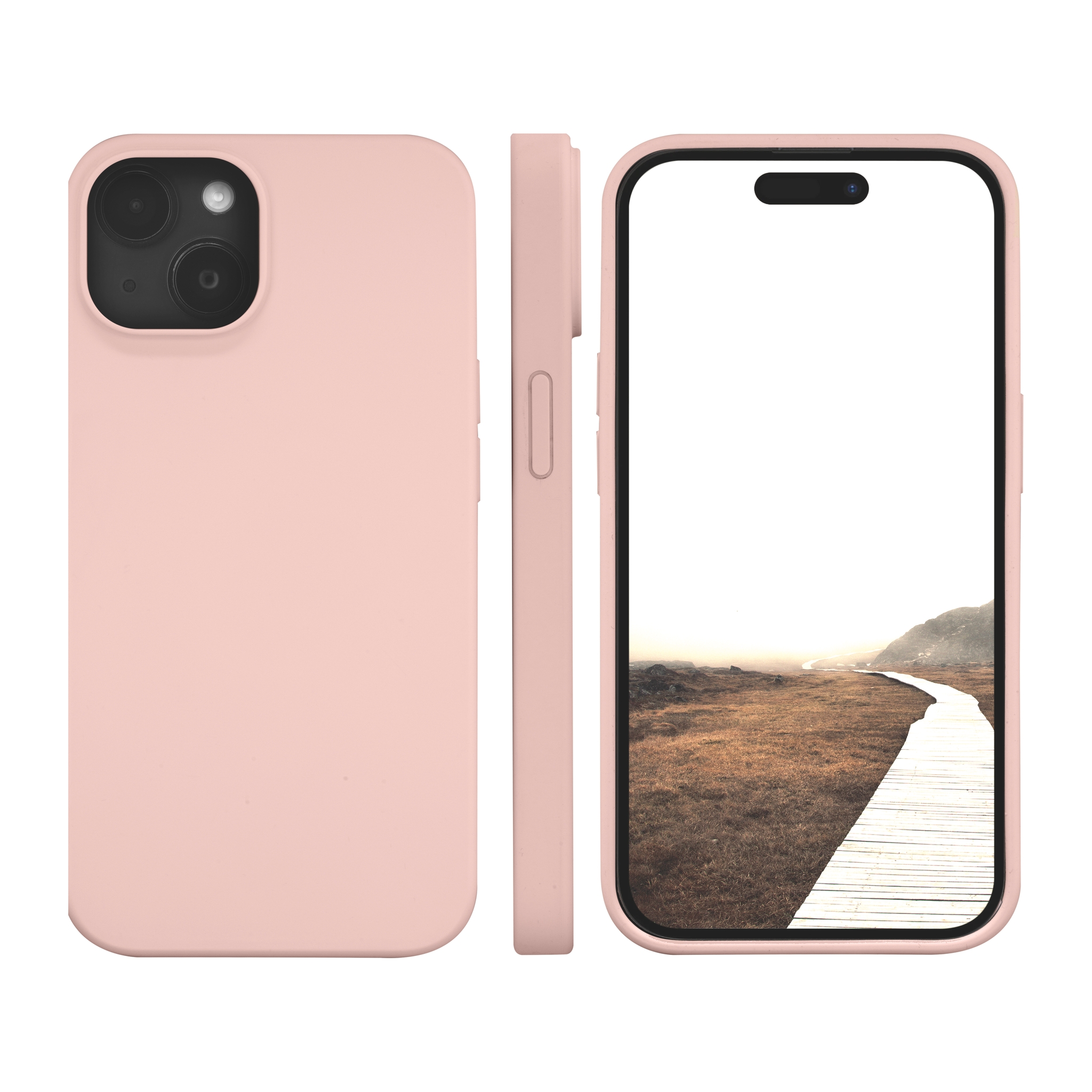 dbramante1928 Monaco Silkon Case mit MagSafe f�r iPhone 15 pink sand