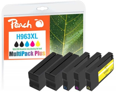 Peach PI300-1032 cartouche dencre 5 pi�ce(s) Compatible Rendement �lev� (XL) Noir, Cyan, Rose, Jaune