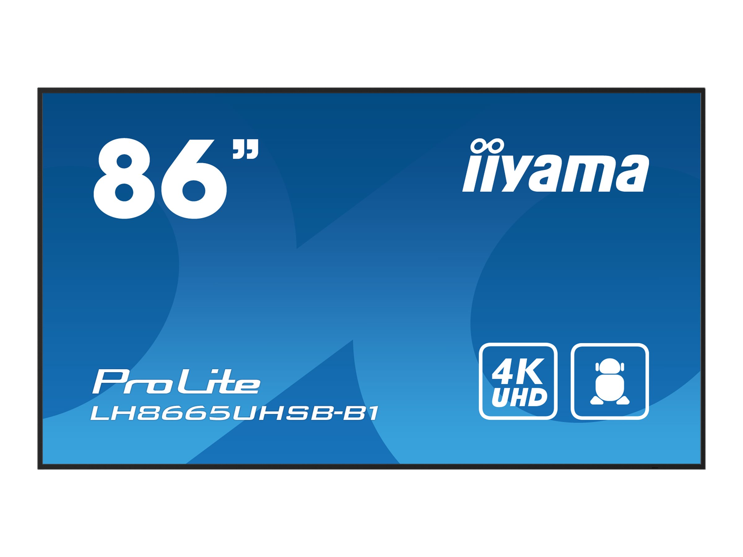 iiyama LH8665UHSB-B1 Signage Display Kiosk design 2.18 m (86) LED Wi-Fi 800 cd/m� 4K Ultra HD Black Built-in processor Android 11 24/7