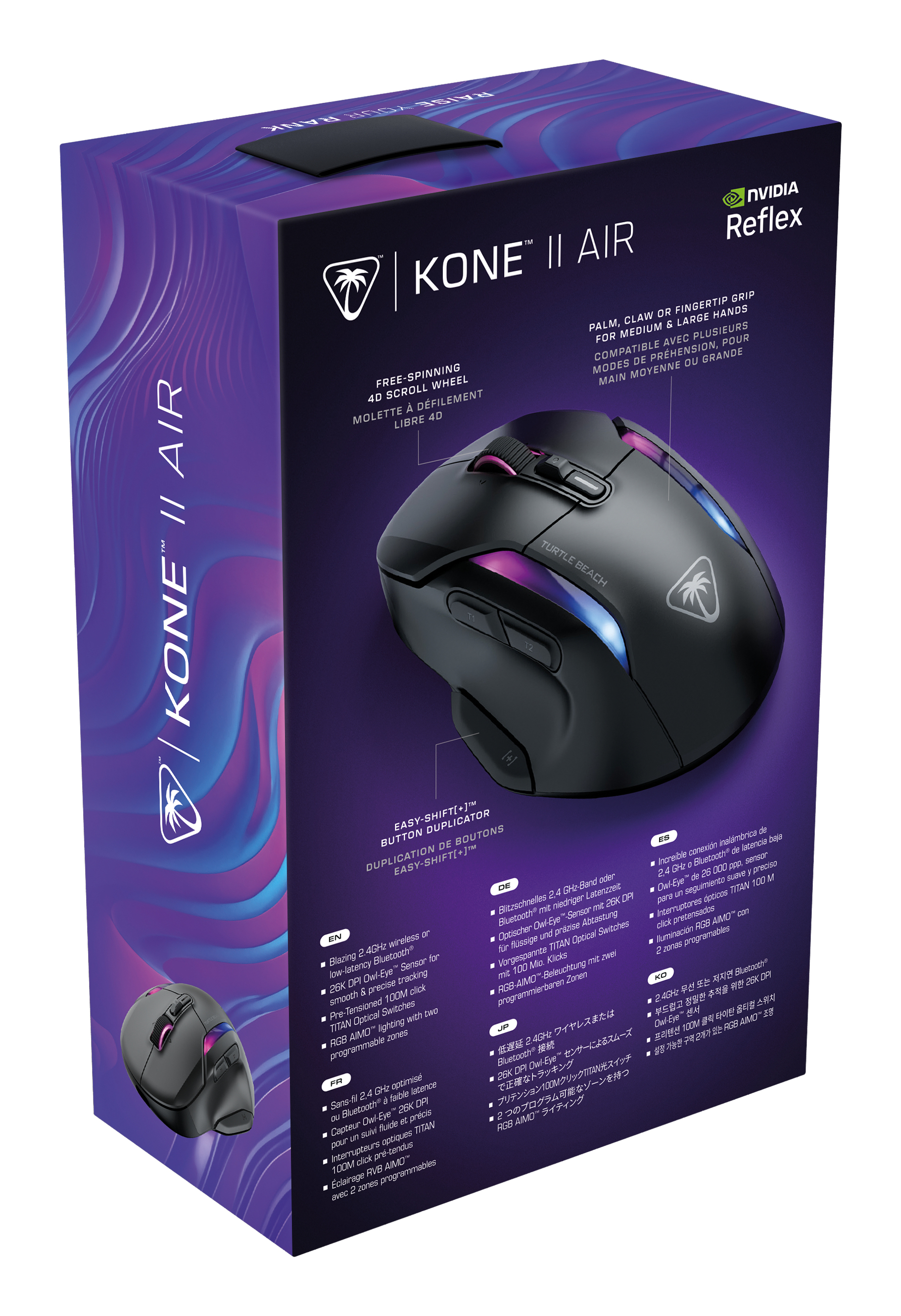 Turtle Beach Kone II Air mouse Gaming Mano destra RF senza fili + Bluetooth Ottico 26000 DPI