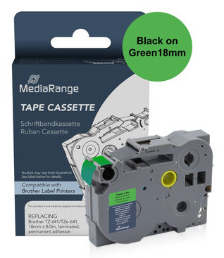 MediaRange MRBTZ741 ruban d�tiquette Noir sur vert