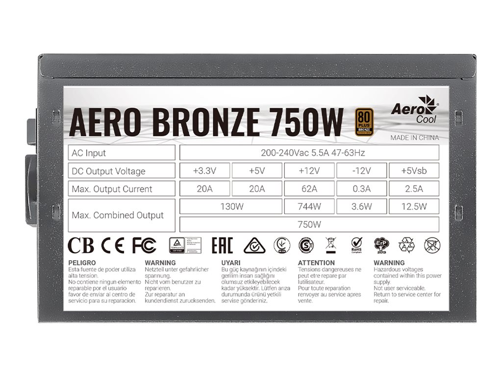 AEROCOOL ADVANCED TECHNOLOGIES AeroCool AERO BRONZE 750W - Netzteil (intern)