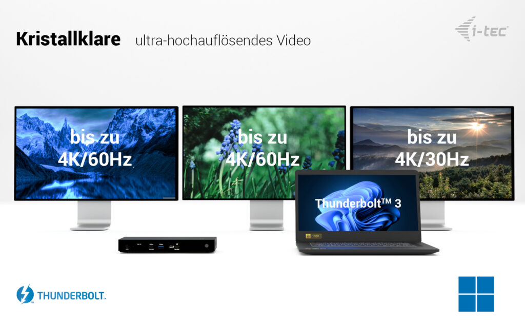 i-tec Thunderbolt4 Triple Display Docking Station + Power Delivery 96W