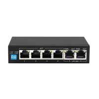 Extralink PoE-Schalter -KRIOS 4x Gigabit PoE/PoE+ - 2x RJ45 Uplink Gigabit - 60W - Unmanaged - L2 - Gigabit Ethernet (10/100/1000) - Vollduplex - Power over Ethernet (PoE)