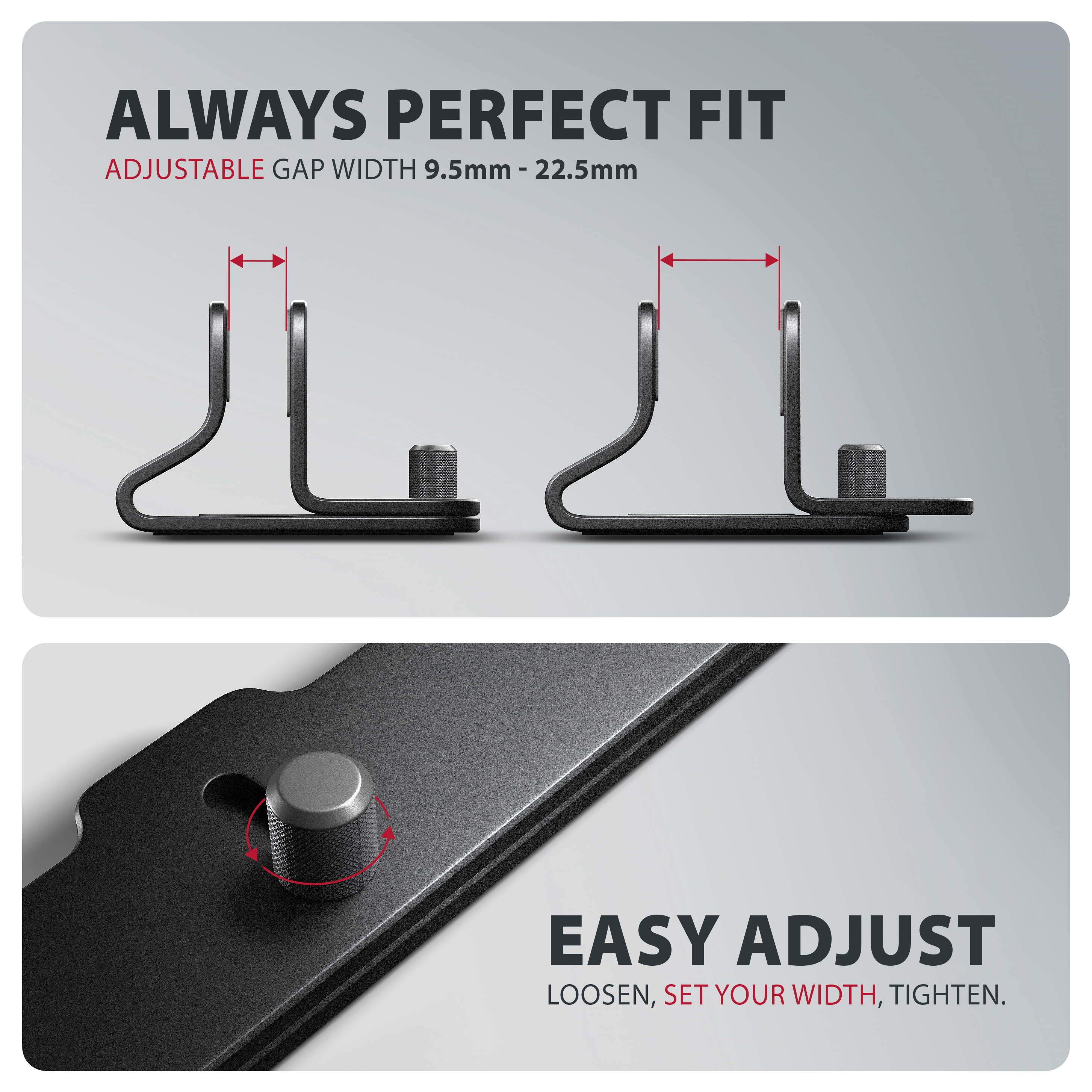 Axagon STND-VB Vertikaler Laptop-St�nder, einstellbare Breite, Aluminium Supporto per laptop e tablet Nero 43,9 cm (17.3)