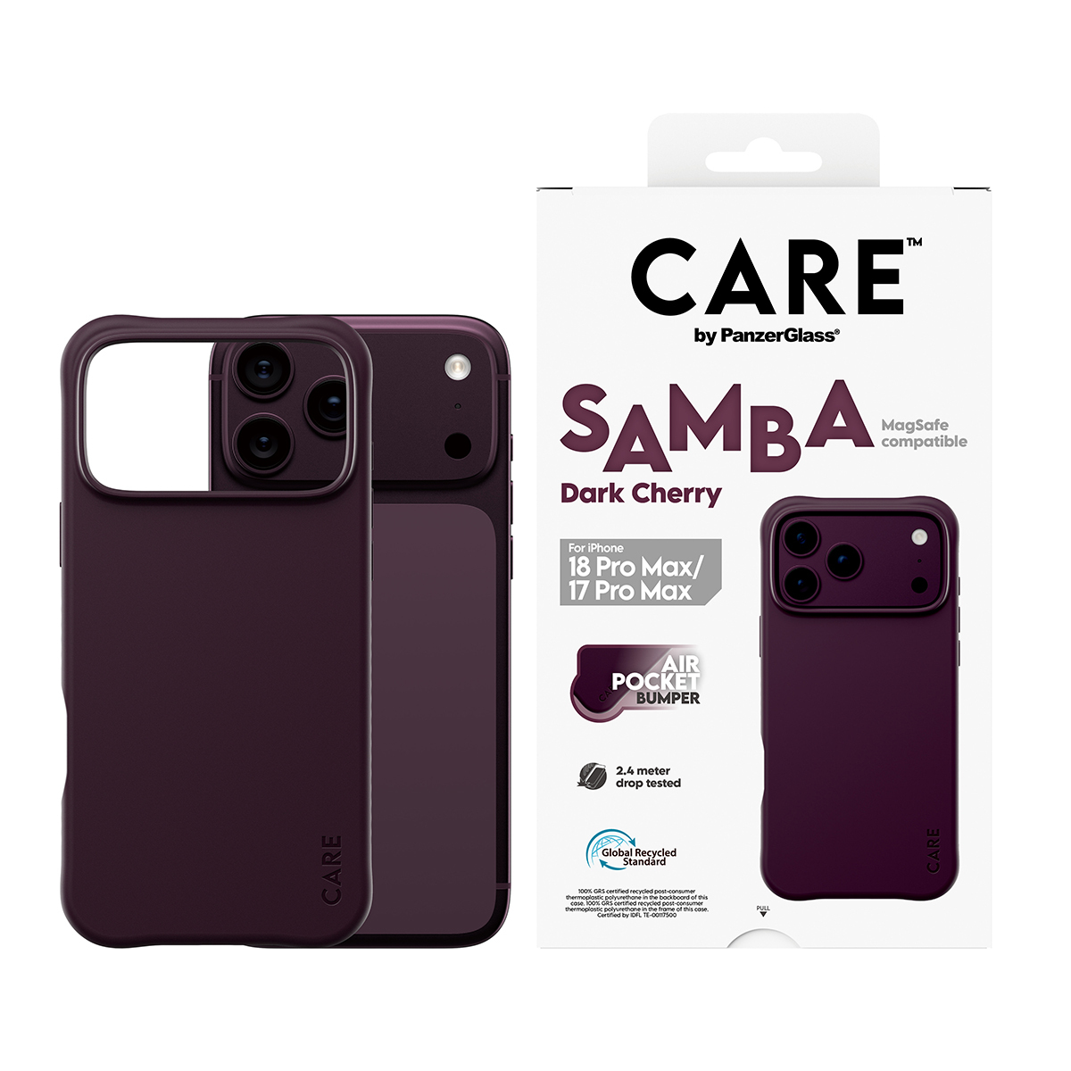 PanzerGlass CARE by � Samba Case Dark Cherry w. MagSafe iPhone 2026 Pro Max | 17 Pro Max coque de protection pour t�l�phones portables Housse Violet