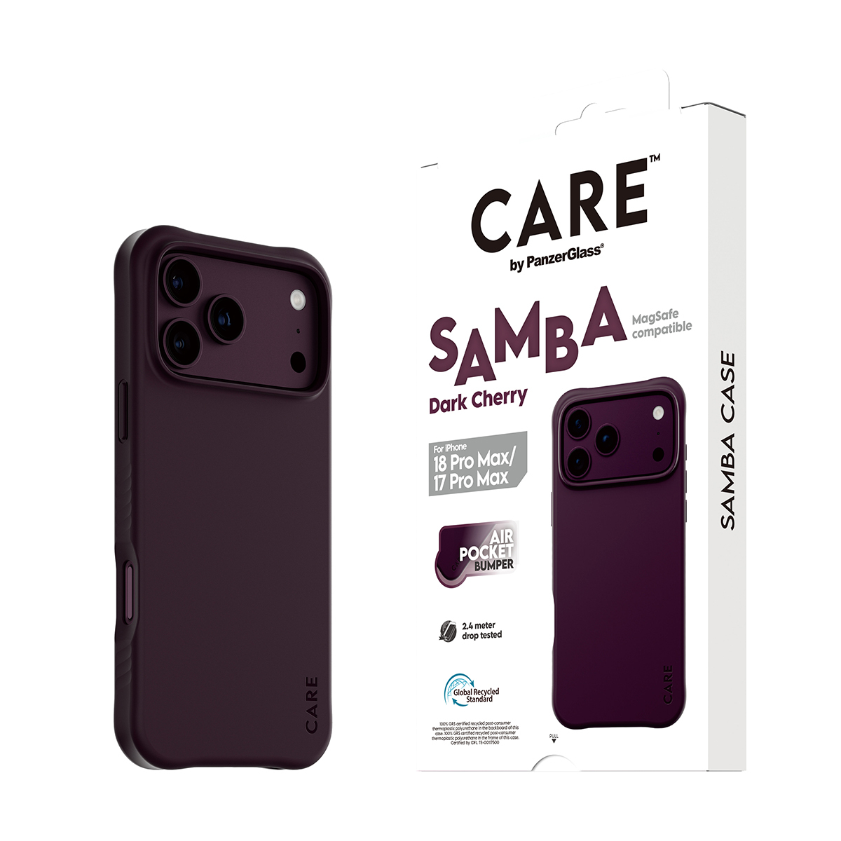 PanzerGlass CARE by � Samba Case Dark Cherry w. MagSafe iPhone 2026 Pro Max | 17 Pro Max coque de protection pour t�l�phones portables Housse Violet