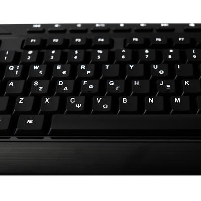 MediaRange MROS102-GR clavier maison/bureau USB QWERTY Anglais, Grec Noir