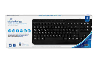 MediaRange MROS102-GR clavier maison/bureau USB QWERTY Anglais, Grec Noir