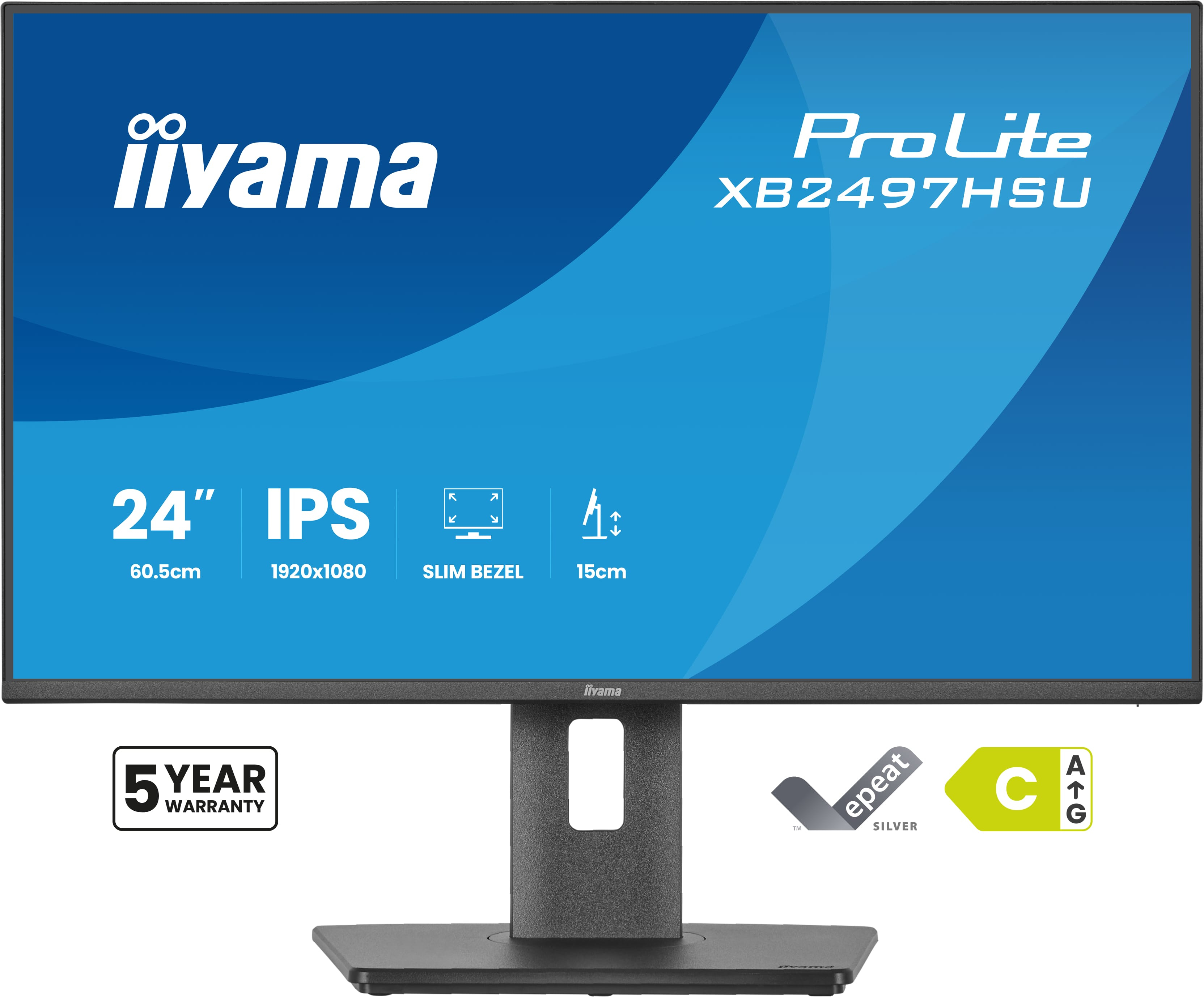 iiyama ProLite XB2497HSU-B1 �cran plat de PC 60,5 cm (23.8) 1920 x 1080 pixels Full HD Noir