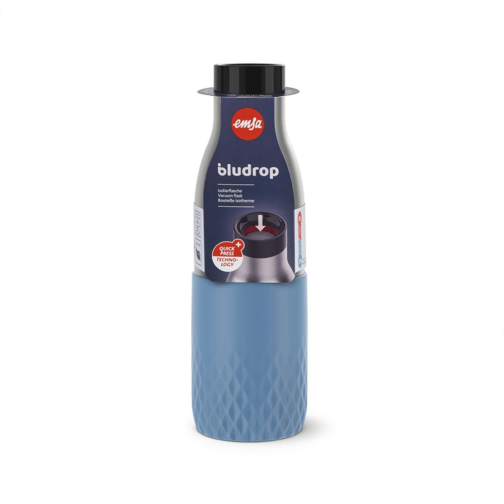 EMSA Bludrop Sleeve N3110700 - 500 ml - Fitness - Sport - Blau - Edelstahl - Edelstahl - Junge/Mdchen - 24 h