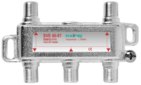 axing SVE04001 - Kabelsplitter - 75 Ohm - 5 - 2400 MHz - Silber - 1x F-type - 4x F-type