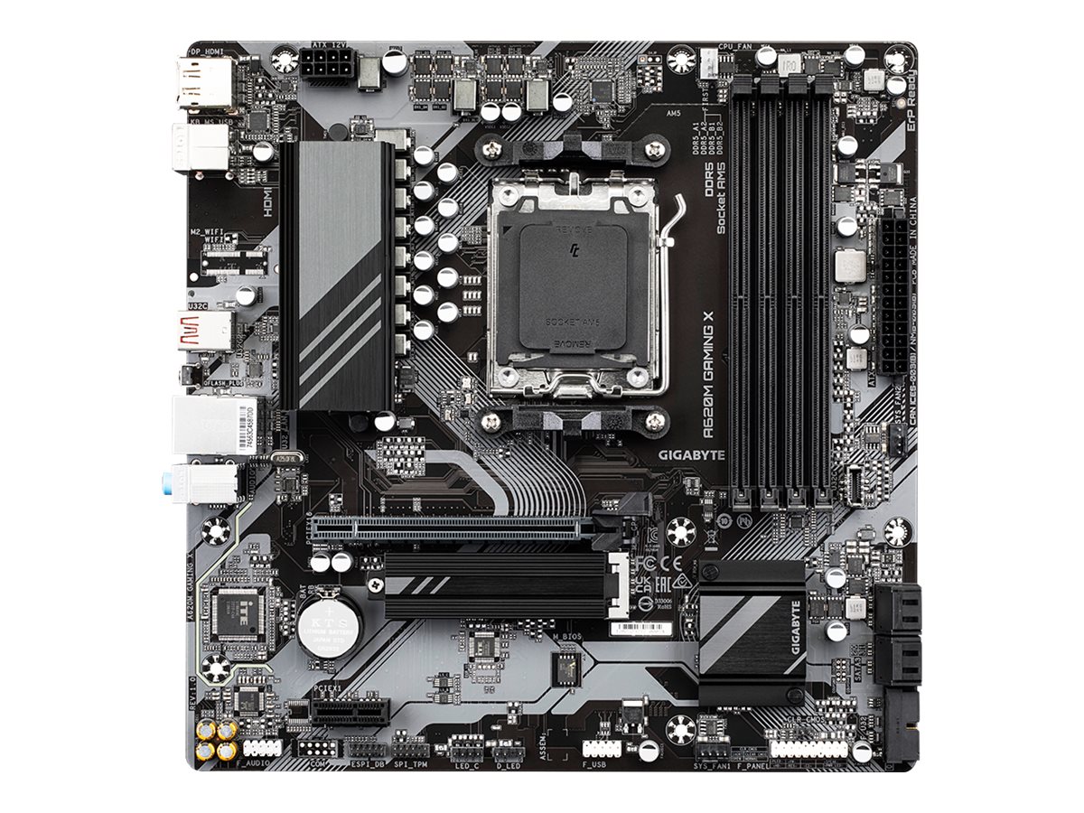 Gigabyte A620M GAMING X - Motherboard - micro ATX - Socket AM5 - AMD A620 Chipsatz - USB 3.2 Gen 1, USB-C 3.2 Gen 1, USB-C 3.2 Gen 2x2 - Gigabit LAN - Onboard-Grafik (CPU erforderlich)