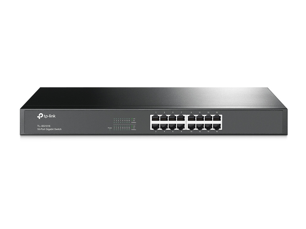 TP-Link TL-SG1016 switch No administrado Gigabit Ethernet (10/100/1000) 1U Negro