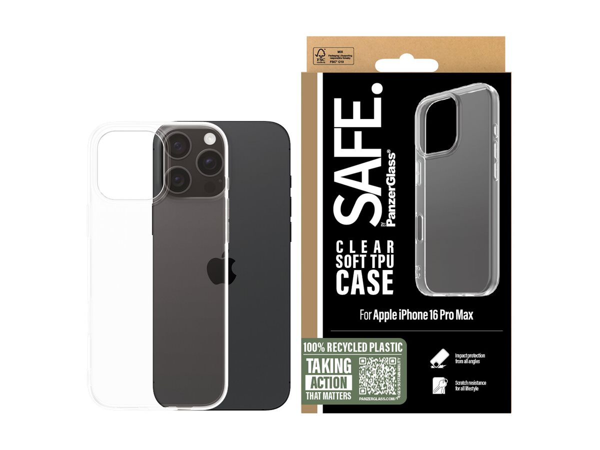 PanzerGlass SAFE. by � TPU Case Transparent iPhone 16 Pro Max funda para tel�fono m�vil Transparente