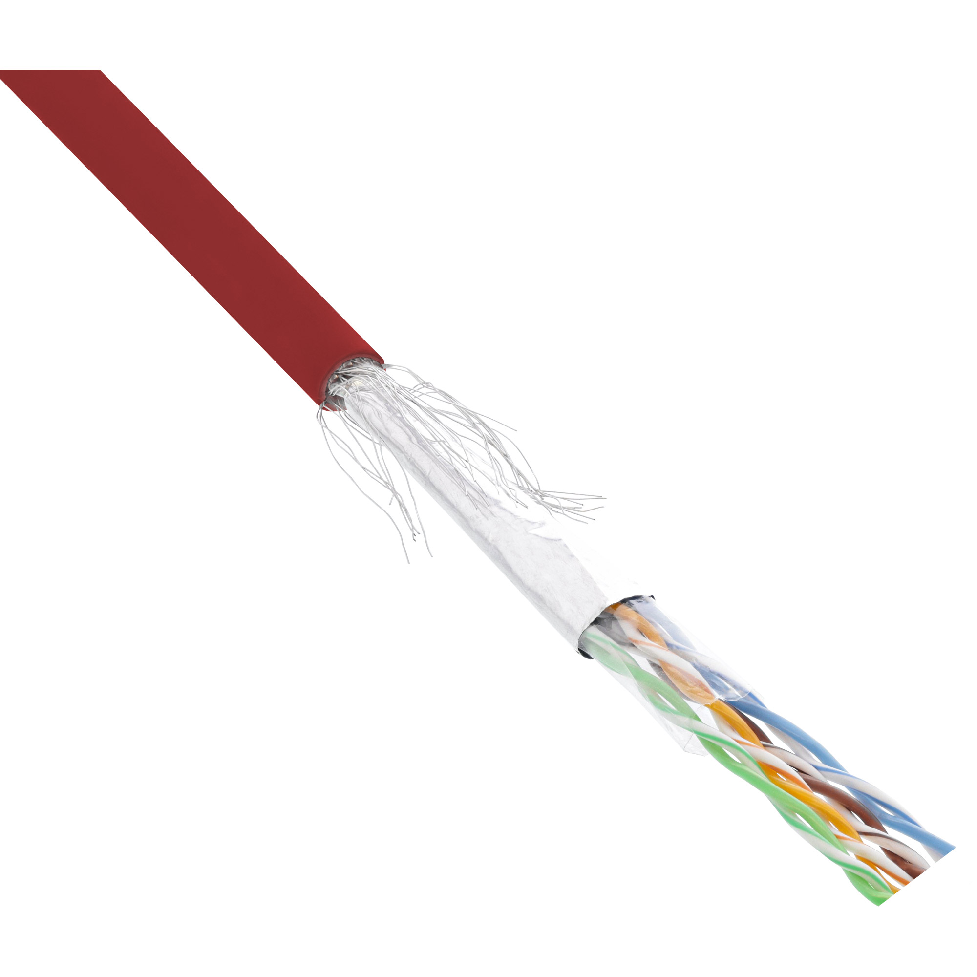 InLine Patch Cable SF/UTP Cat.5e AWG26 CCA PVC red 100m