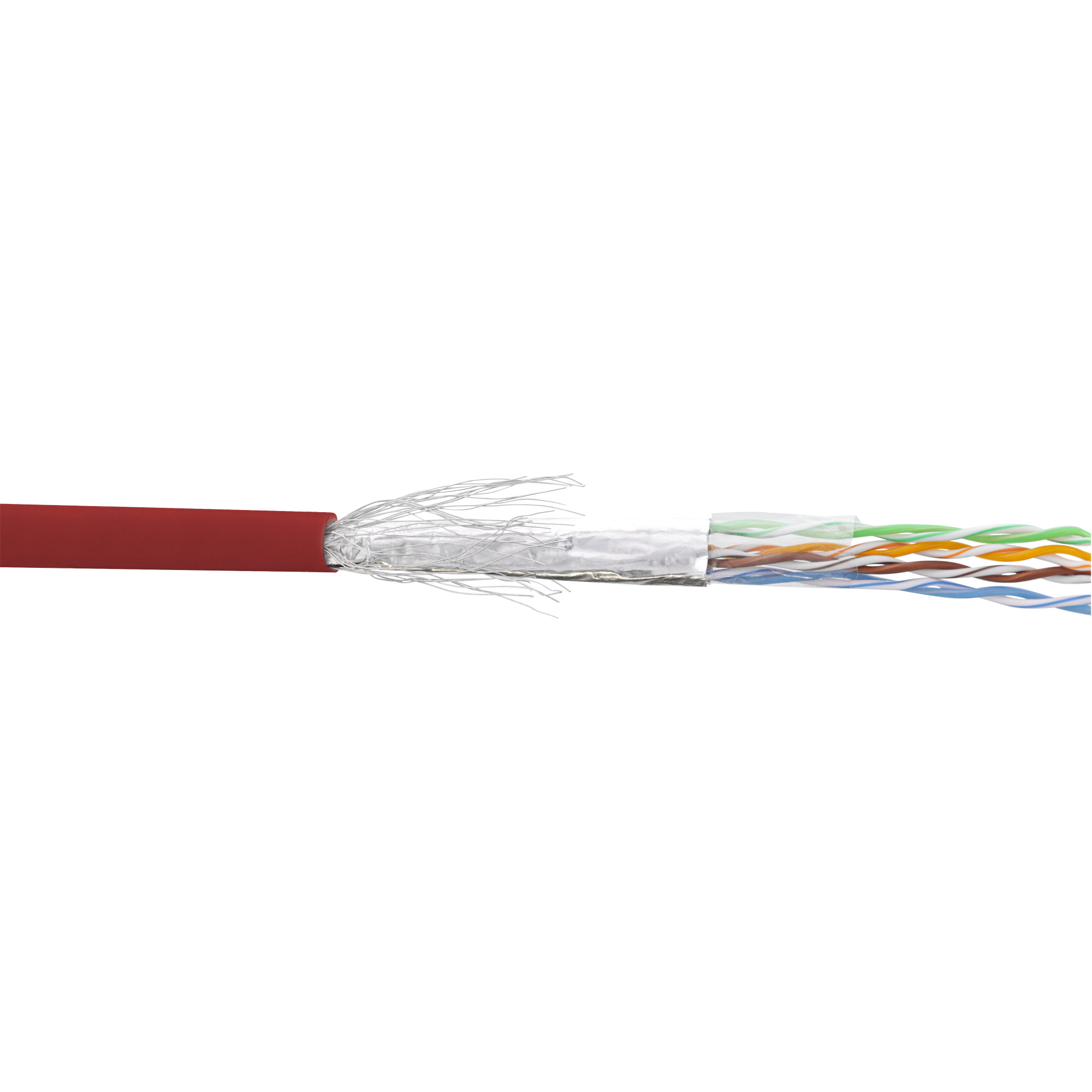 InLine Patch Cable SF/UTP Cat.5e AWG26 CCA PVC red 100m
