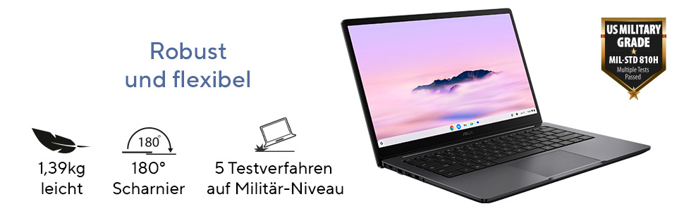 ASUS Chromebook CX1405CTA-MW0355 Intel Core 3 N355 35,6 cm (14) Full HD 8 GB LPDDR5-SDRAM 128 GB eMMC Wi-Fi 6 (802.11ax) ChromeOS Alem�n Gris