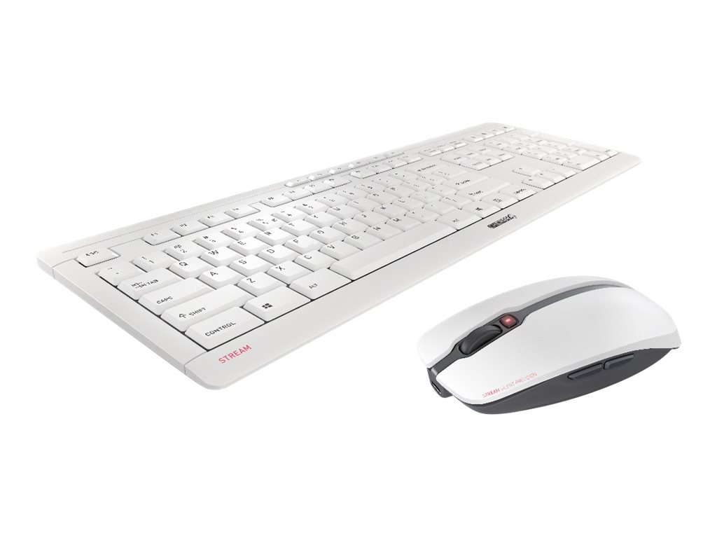 CHERRY Stream Desktop Recharge clavier Souris incluse RF sans fil AZERTY Belge Gris