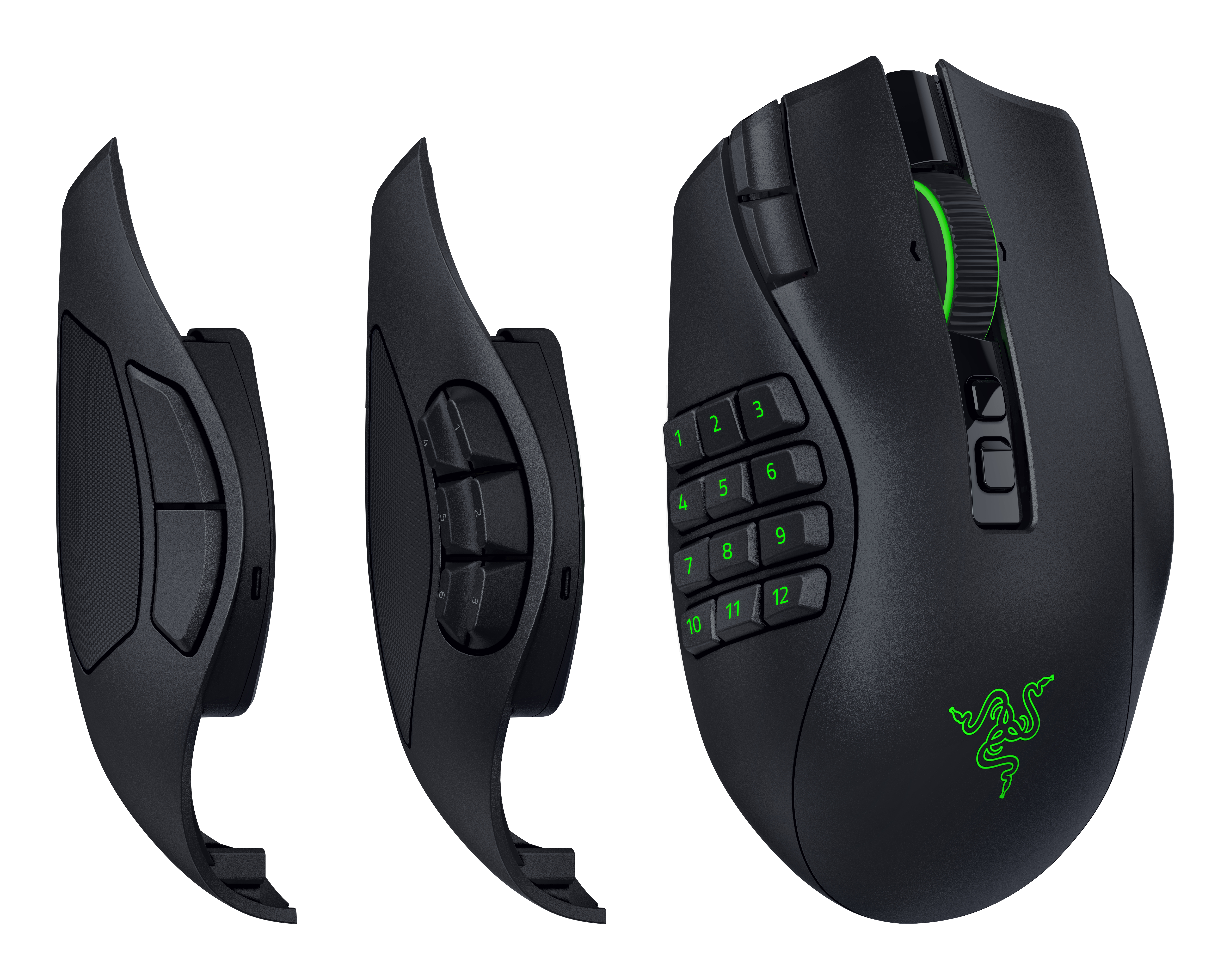 Razer Naga V3 Pro mouse Gaming Right-hand RF Wireless + Bluetooth + USB Type-C Optical 50000 DPI
