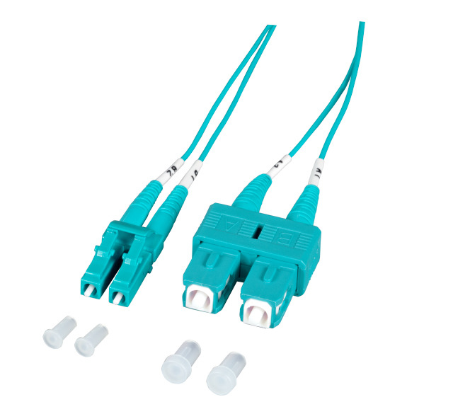 EFB Elektronik O0314.10-1.2 fibre optic cable 10 m 2x SC 2x LC OM3 Aqua colour