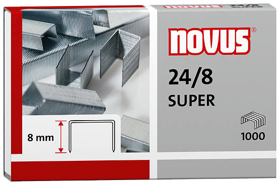 Novus Dahle Novus 24/8 SUPER - Klammerpack - 8 mm - Befestigung - 1000 Heftklammern - Edelstahl - Edelstahl