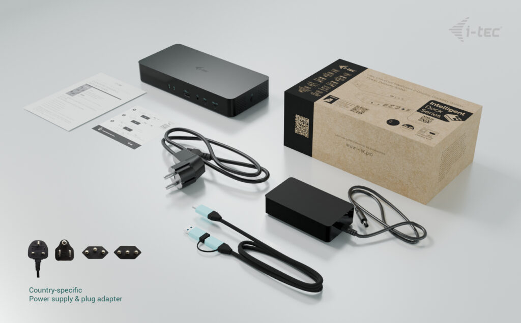 i-tec Universal Intelligent Dual Display Docking Station + Power Delivery 100W