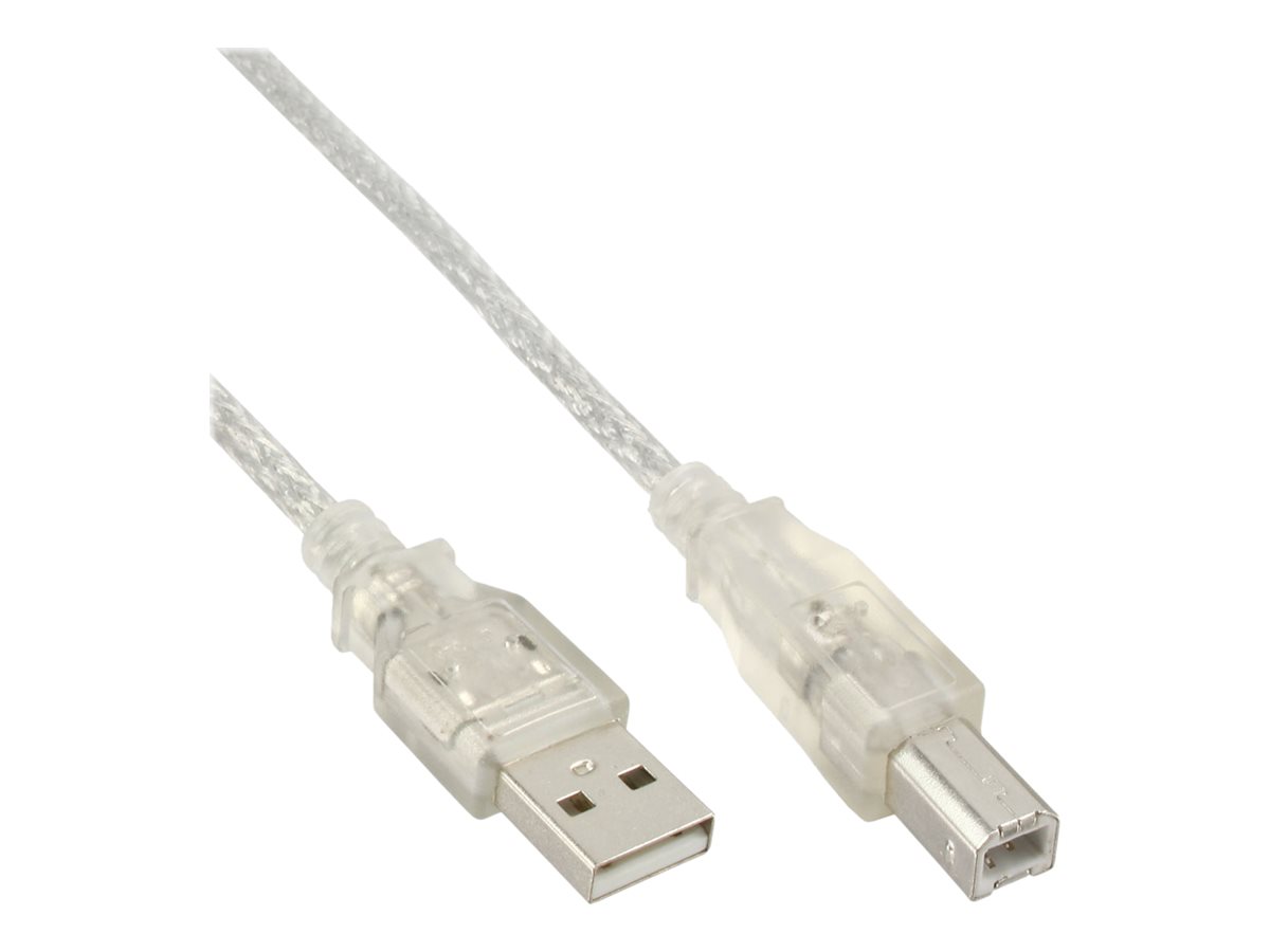 InLine 34503T cable USB 0,3 m USB 2.0 USB A USB B Transparente