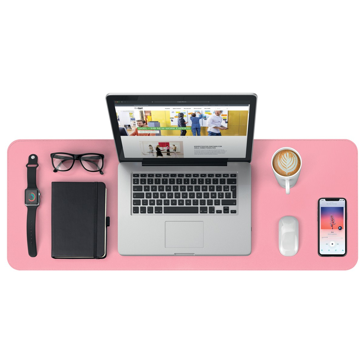 Sigel SA605 tappetino per mouse Rosa, Argento