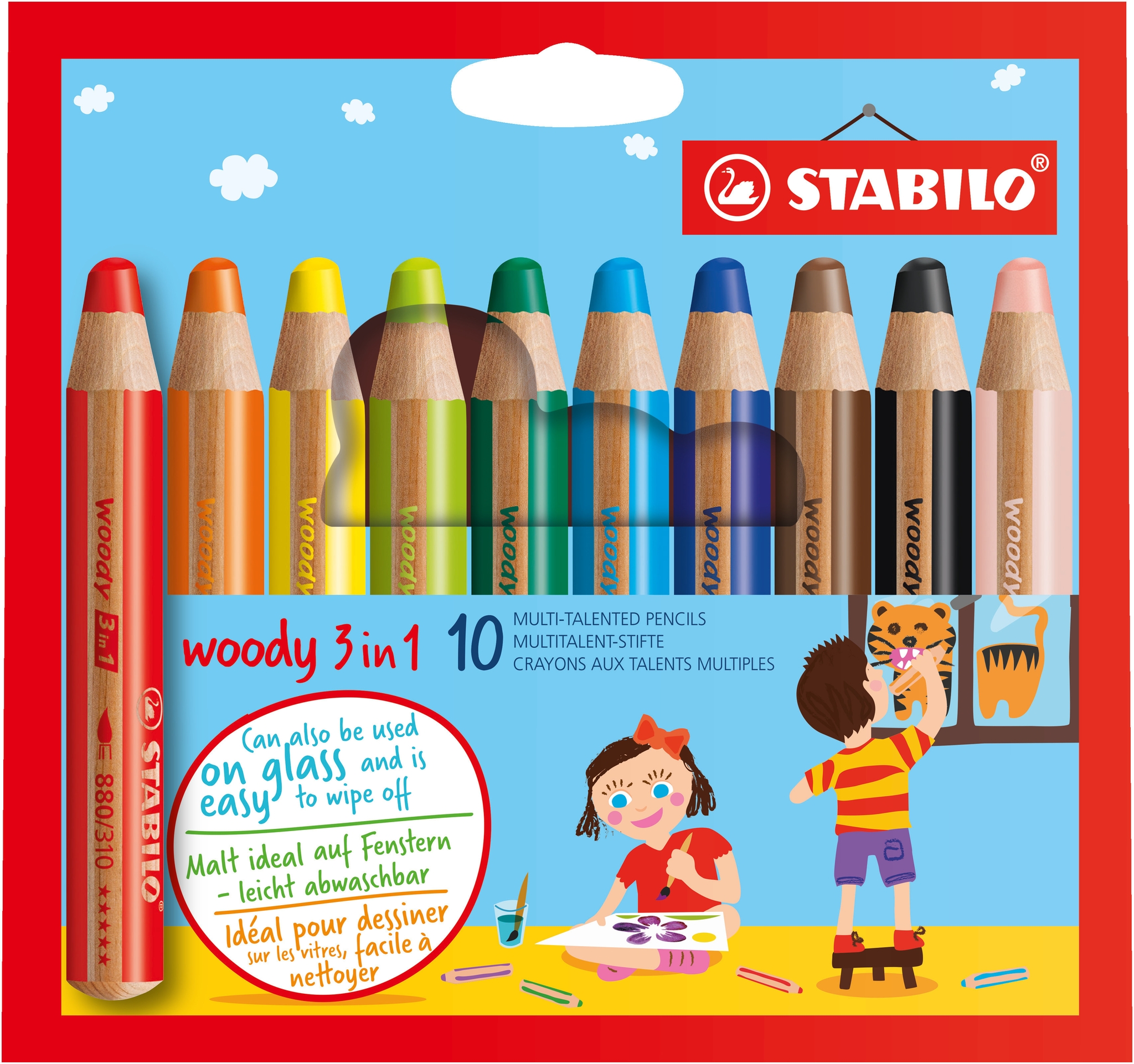STABILO woody 3 in 1 Multicolor 10 pieza(s)