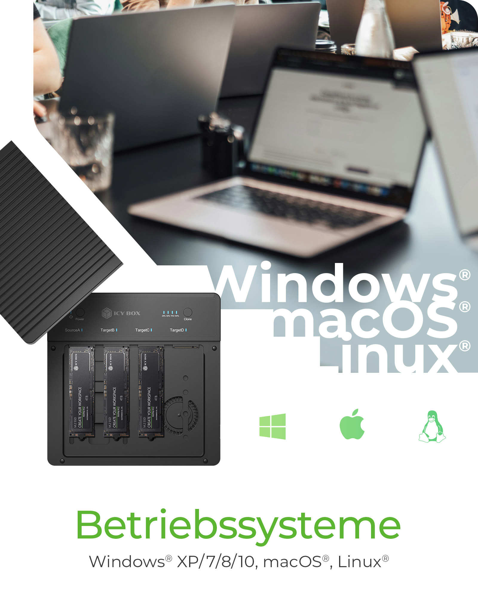 ICY BOX IB-4013MCL-C4 USB 4 Type-C Black