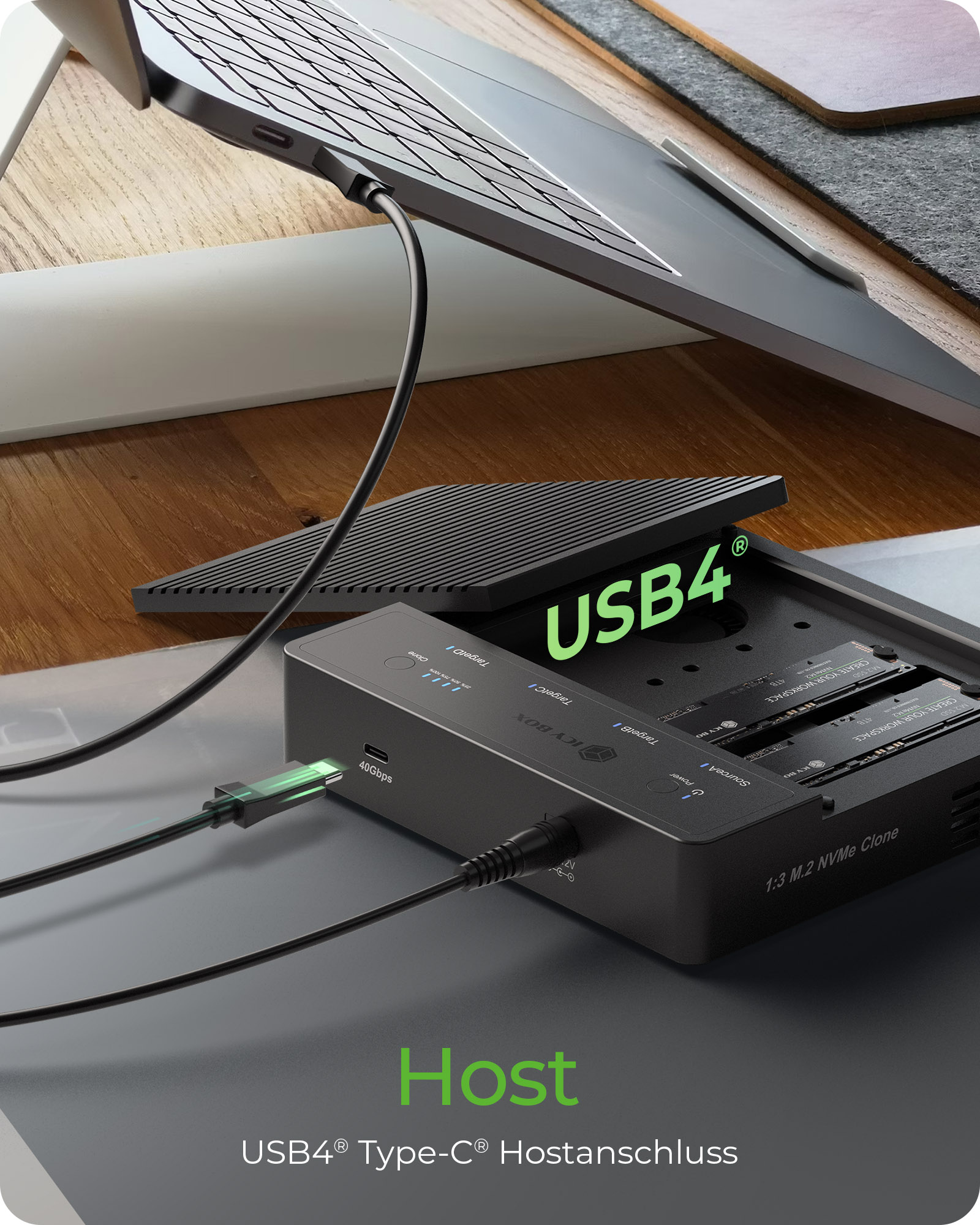 ICY BOX IB-4013MCL-C4 USB 4 Type-C Black