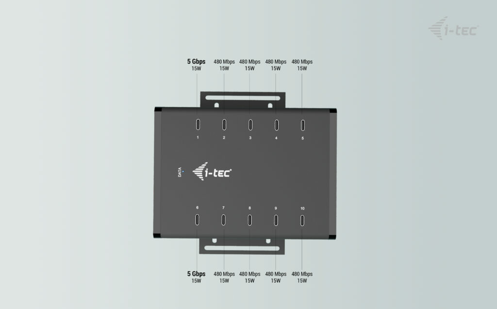 i-tec Hub - 15 W pro Port, Laden + Daten, Metal