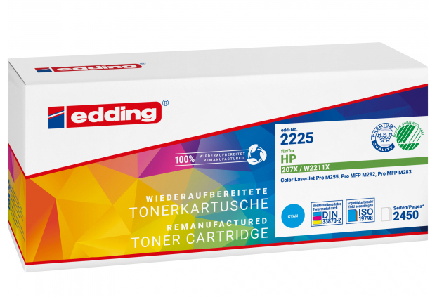 EDDING EDD-2225 cyan Toner kompatibel zu HP 207X W2211X - Kompatibel - Tonereinheit