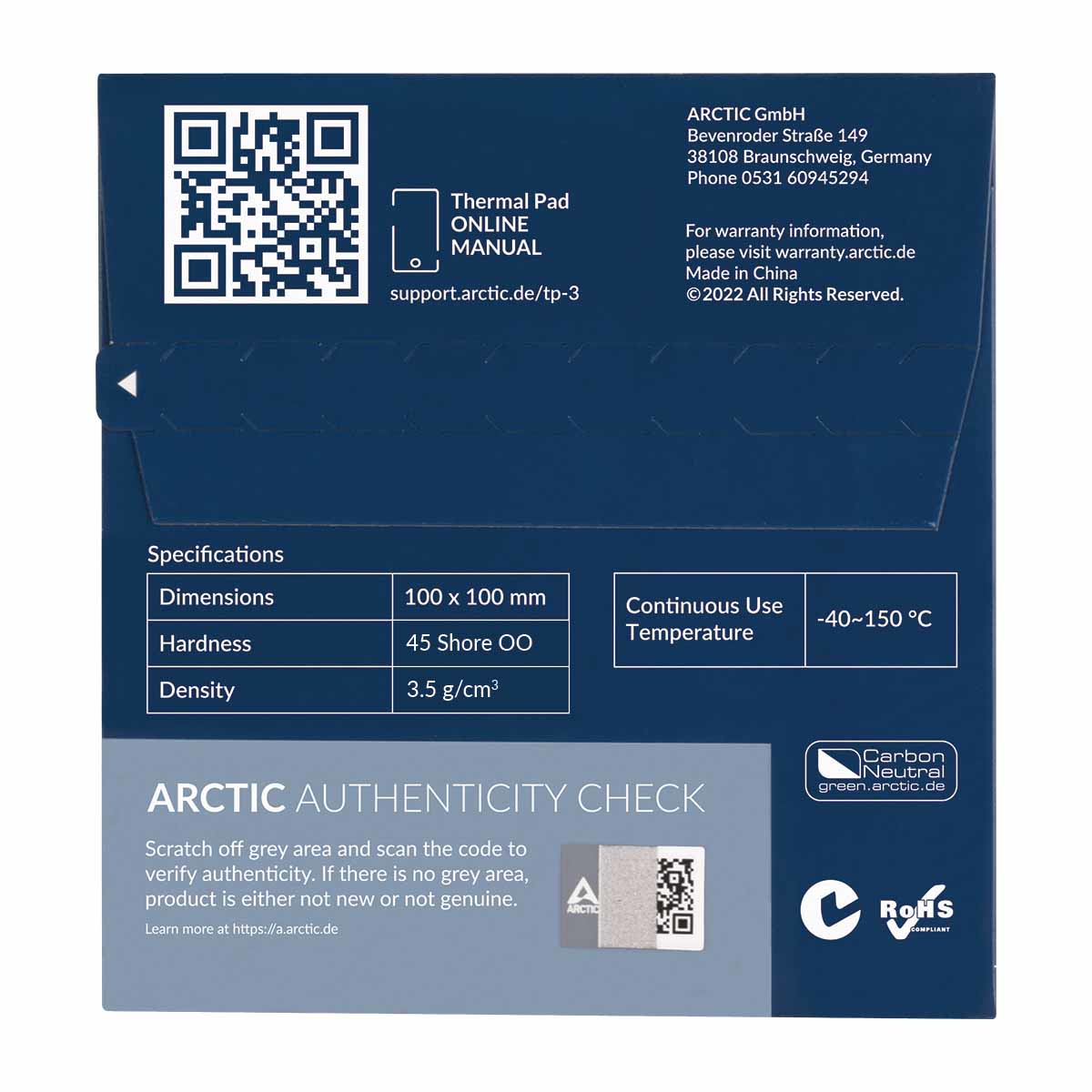 Arctic TP-3 - Thermo-Pad - Blau