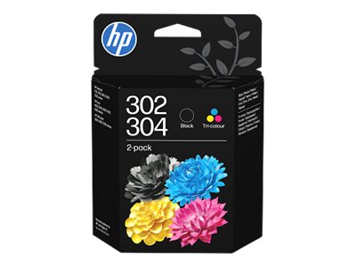 HP 302/304 Tri-color/Black Ink Cartridge Combo 2 Pack