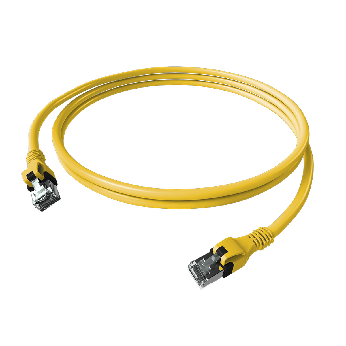 EasyLan saCon EasyLan DualBoot Patchkabel S/FTP, gelb 1,50m Kat.6A - EasyLan DualBoot PushPull IP20 Patchkabel - Kat.6A (Class EA)