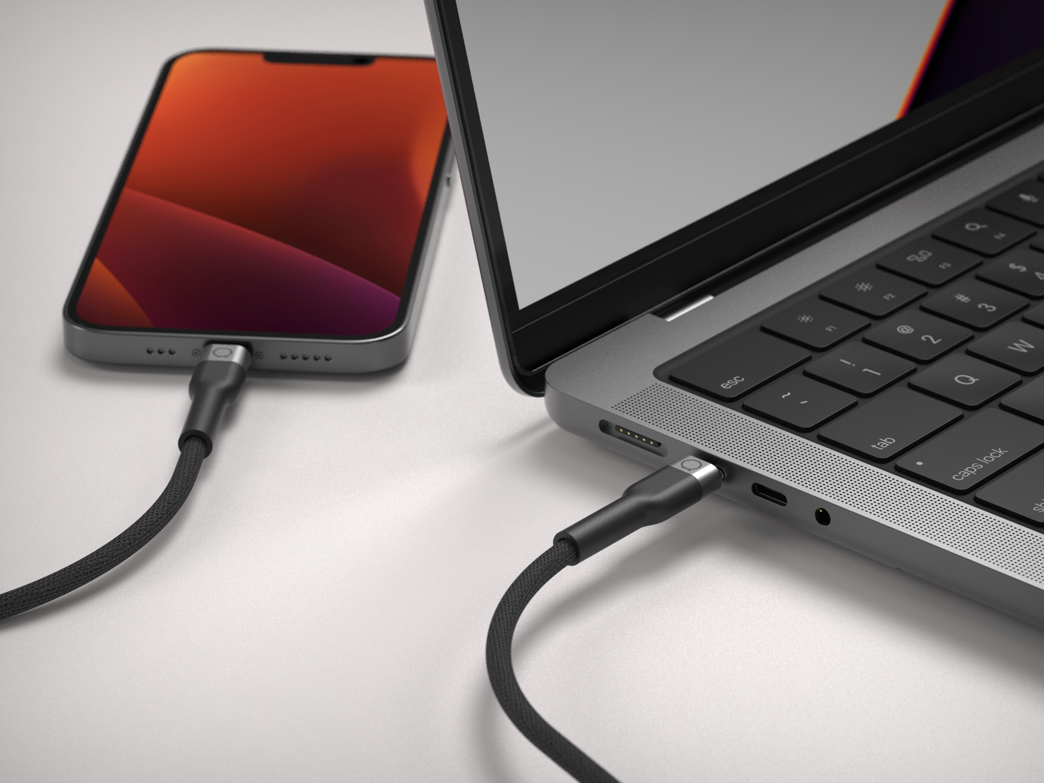 LINQ byELEMENTS LQ48031 cble de tlphone portable Noir 2 m USB C Lightning